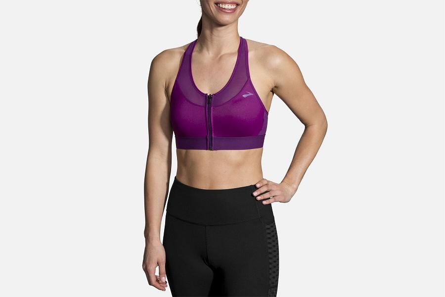 Brooks FastForward Zip Women Athletic Wear & Running Bra Purple BUP340218